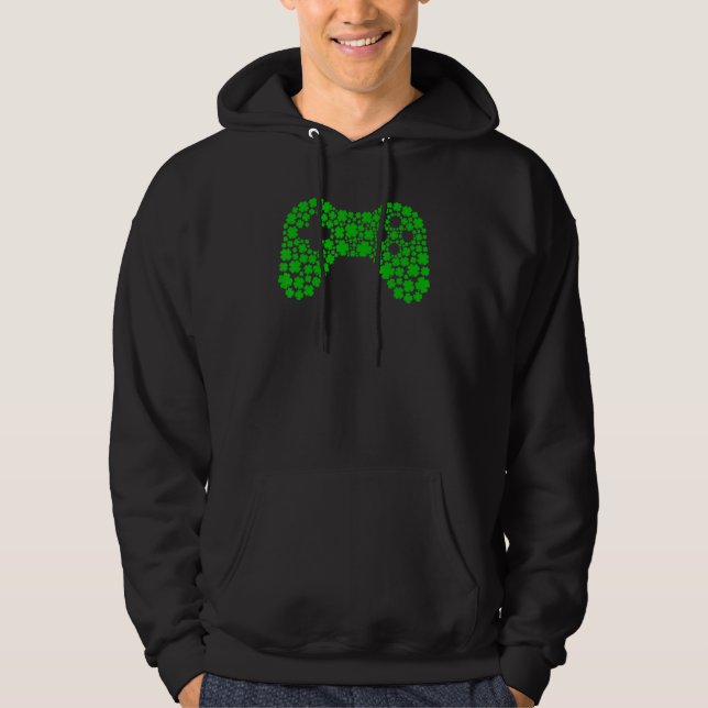 C Video Game Controllers St Patrick's Day Boys Gam Hoodie (Front)
