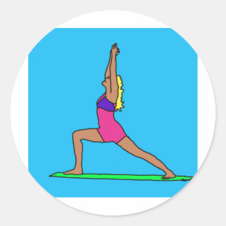 C Warrior Pose.jpg Classic Round Sticker