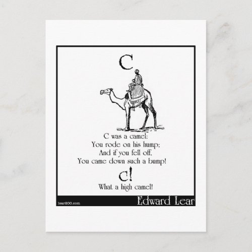 C was a camel postcard