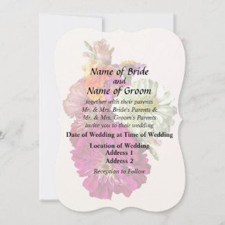 c_ZinniaMixedColorsZinnia Bouquet Mixed Wedding Pr Invitation