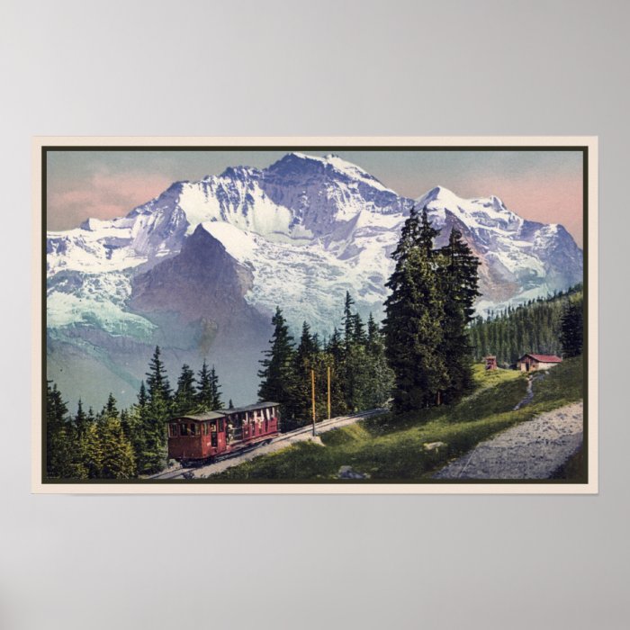 ca 1900 Jungfrau Mountain Muerren Railroad Posters