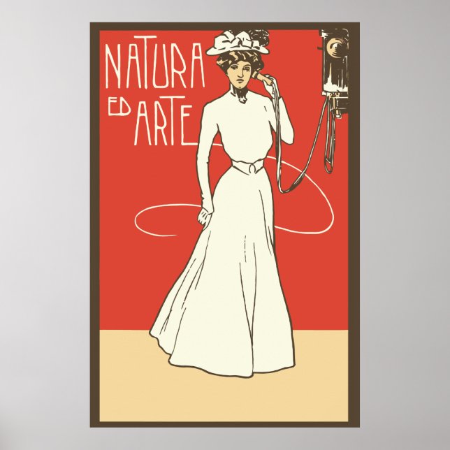 ca 1900 Vintage Italian Ladies' Fashion Poster (Front)