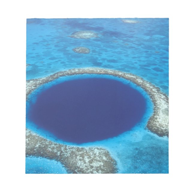 CA, Belize. Aerial view of Blue Hole (diameter Notepad (Front)