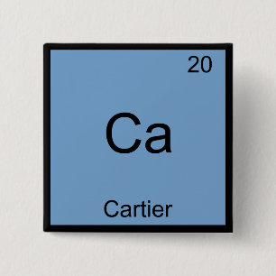 Ca - Cartier Funny Chemistry Element Symbol Tee Button