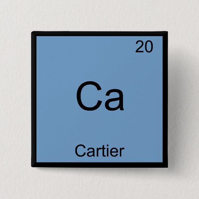 Ca - Cartier Funny Chemistry Element Symbol Tee Button (Front)