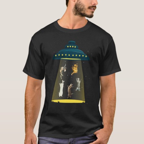 Ca Cat  Galaxy Cats UFO Cat Space T-Shirt
