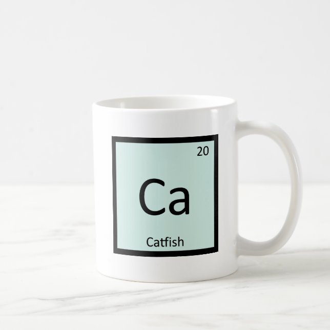 Ca - Catfish Fish Chemistry Periodic Table Symbol Coffee Mug (Right)