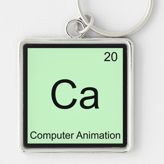 Ca - Computer Animation Funny Chemistry Element T Keychain (Front)