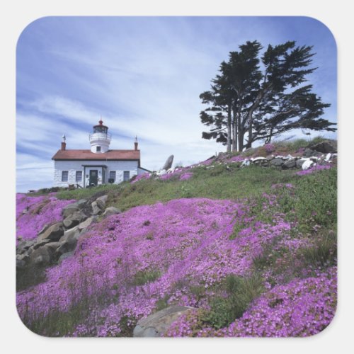 CA Crescent City Battery Point lighthouse with Square Sticker