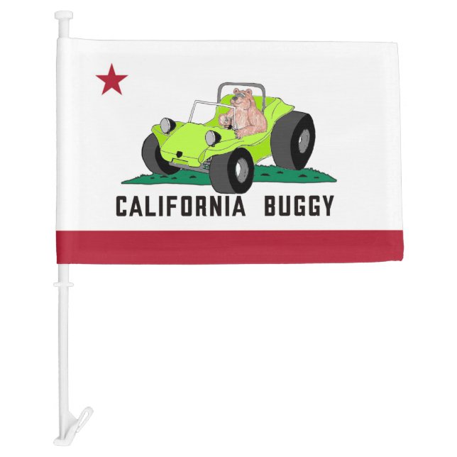 CA Dune Buggy Flag Lime Green (Front)