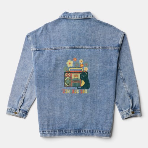 Ca for girl Vintage Wildflower Soul Flowers  Denim Jacket