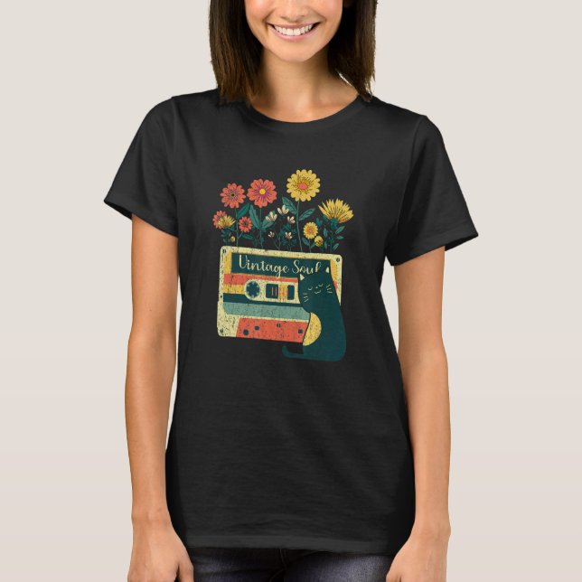Ca for Lady Retro Soul Flowers Wildflower 1 T-Shirt (Front)