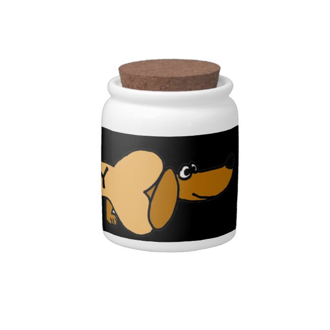 CA- Funny Dachshund Pet Treats Jar (Right)