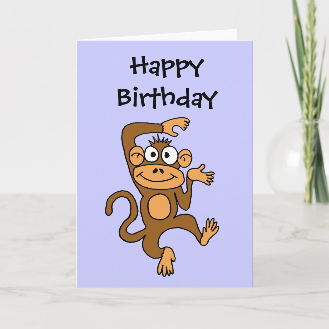 CA- Happy Dancing Monkey Card | Zazzle