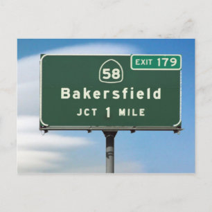 CA Highway 58 Bakersfield Junction Postcard