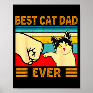 Ca Men Best Cat Dad Ever Funny Cat Lover Gift  Poster