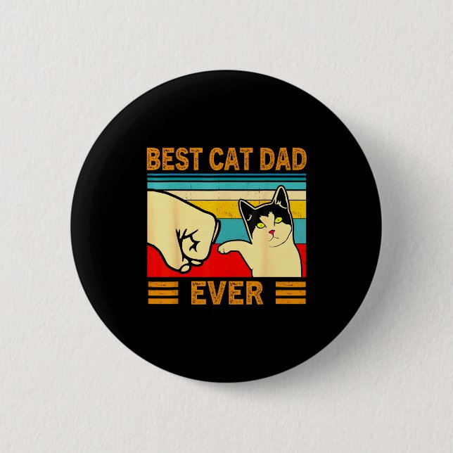 Ca Men Cat Dad Ever Funny Cat Lover Gift  Button (Front)