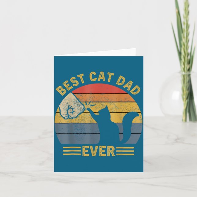 Ca Men Cat Dad Ever Funny Cat Lover Gift  Card (Front)