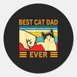 Ca Men Cat Dad Ever Funny Cat Lover Gift Classic Round Sticker