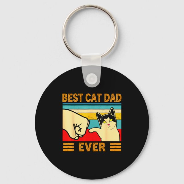 Ca Men Cat Dad Ever Funny Cat Lover Gift  Keychain (Front)