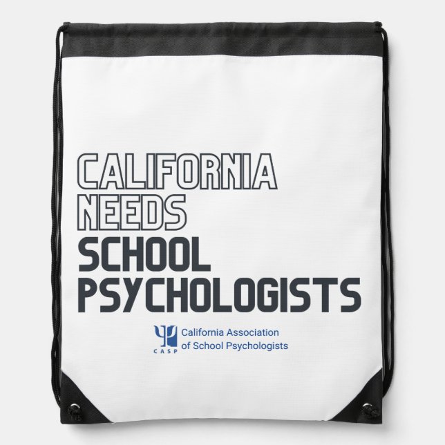 CA Needs School Psychs Drawstring Backpack (Front)