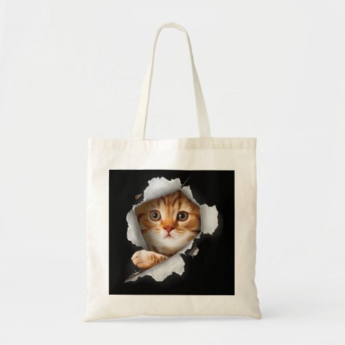 Ca Orange Cat  Cat Torn Cloth  Kitten  Tote Bag