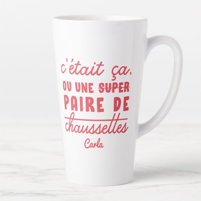Ça ou une paire de chaussettes latte mug (Right)