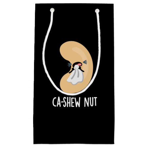 Ca_shew Funny Sneezing Cashew Nut Pun Dark BG Small Gift Bag