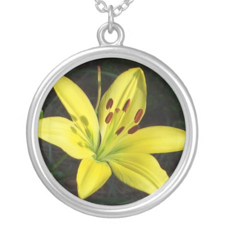 Ca- Yellow Lily Flower Necklace