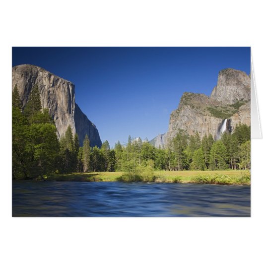 CA, Yosemite NP, Valley view with El Capitan, Cards (Front Horizontal)