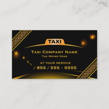 Cab Company Taxi Driver Business Card by zlatkocro at Zazzle