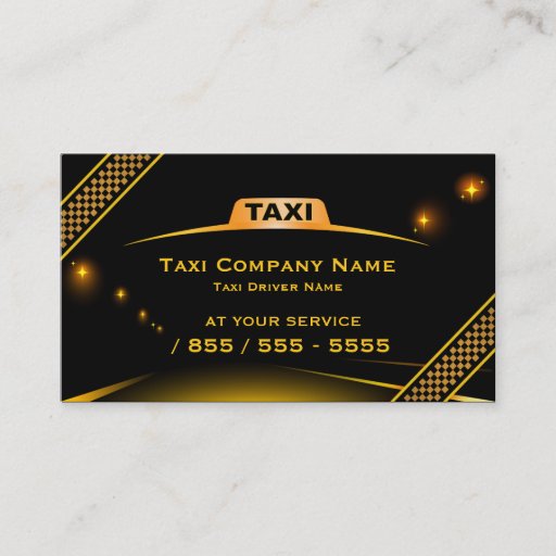 Customizable Cab Company Taxi Driver Business Card