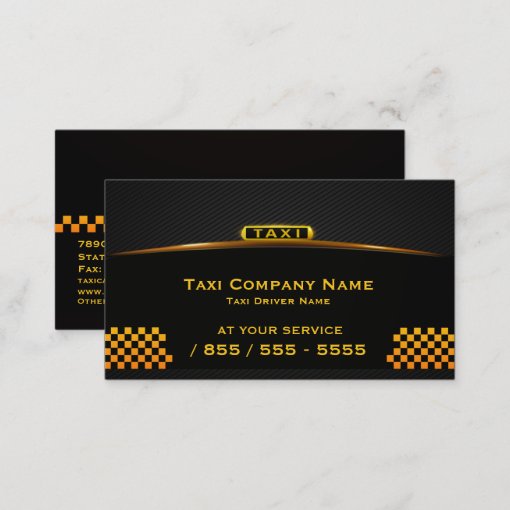 Cab Company Taxi Driver Business Card Zazzle 7569