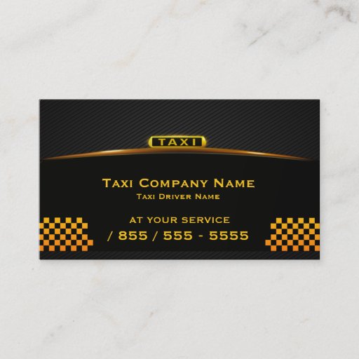 Customizable Cab Company Taxi Driver Business Card
