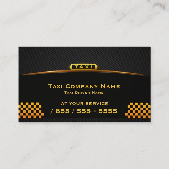 Cab Company Taxi Driver Business Card (Front)