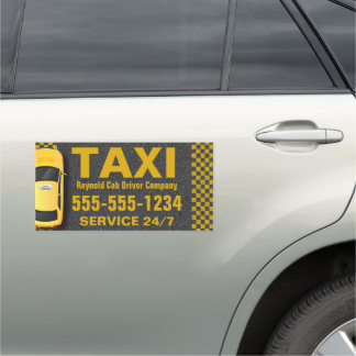 Cab Driver Business Yellow TAXI Company Service  Car Magnet