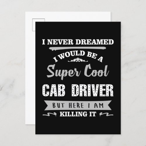 Cab Driver Killing It Humor Novelty Postcard