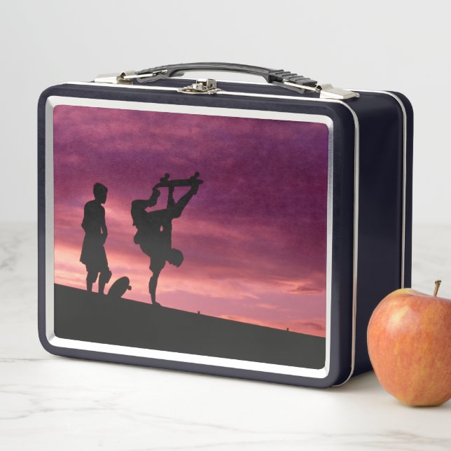 Cab & Mountain - Milan, Italy Metal Lunch Box (In Situ)