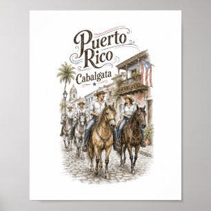 Cabalgata Puerto Rico Horseback Riding 8x10 Poster