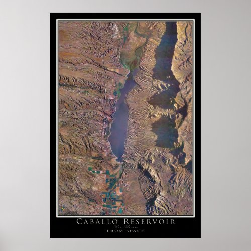 Caballo Lake New Mexico From Space Satellite Art Poster