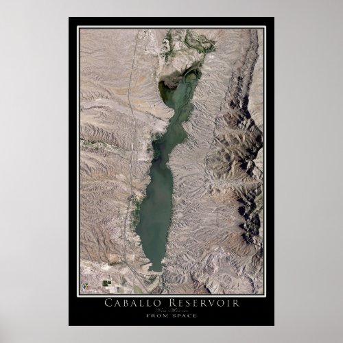Caballo Lake New Mexico Satellite Poster Map