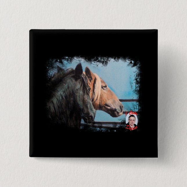 Caballos/Cabalos/Horses Pinback Button (Front)