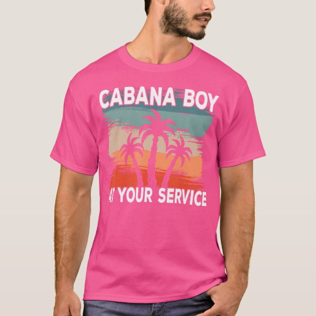 Cabana Boy At Your Service Black T-Shirt (Front)