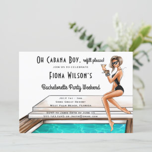 Cabana Boy Bachelorette Party Weekend Invitation