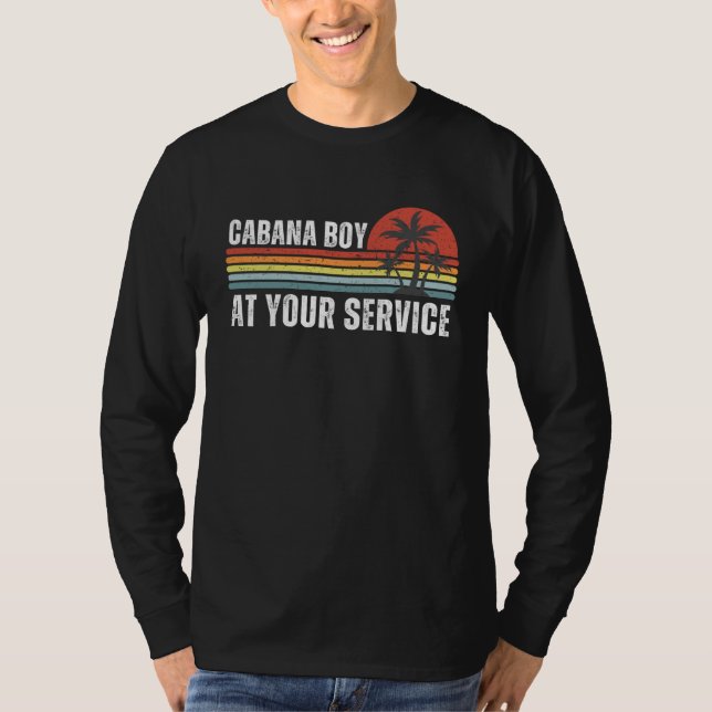 Cabana Boy  Mens Summer Pool Party Bartender Barte T-Shirt (Front)