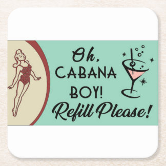 Cabana Boy Square Paper Coaster