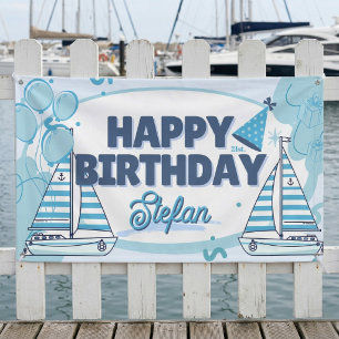 Cabana Sail Nautical Birthday Banner