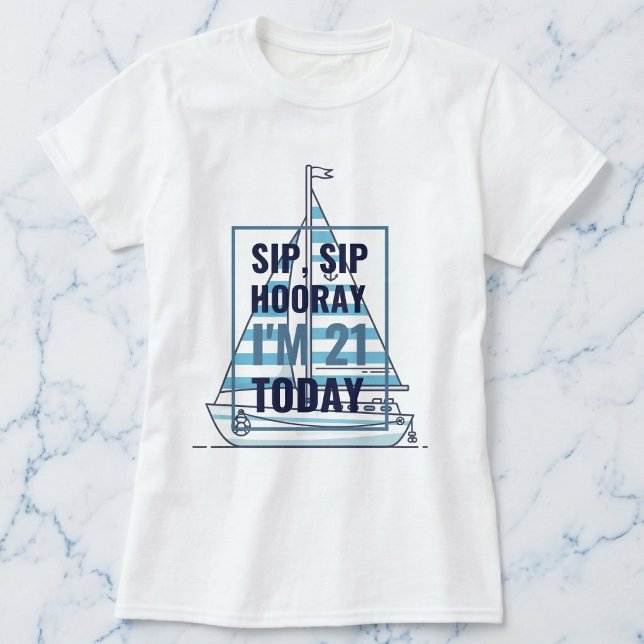 Cabana Sail Nautical Boat Tee (Your best birthday voyage begins.)