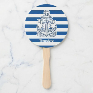 Cabana Stripe Anchor Birthday Fan