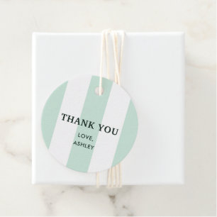 Cabana Stripe Sea Green Bridal Shower Favor Tags